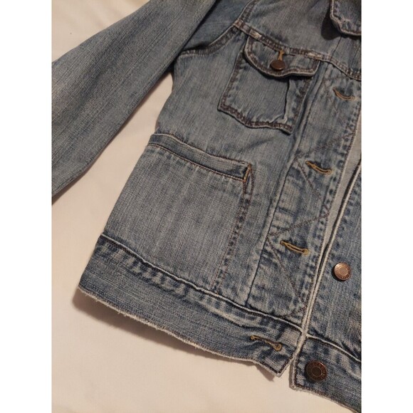 Abercrombie & Fitch Women's Medium Jean Jacket Vintage Button-Up Distressed - Picture 2 of 10